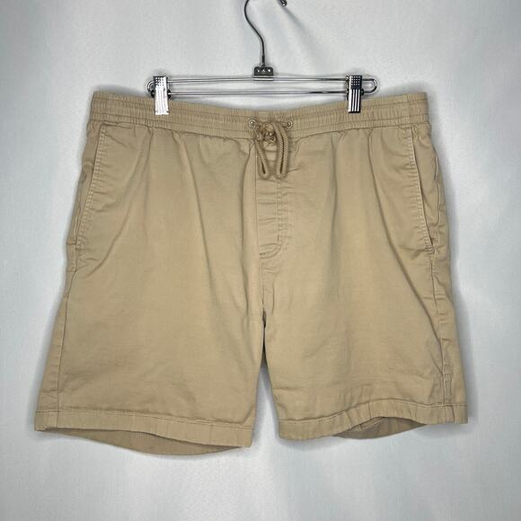 Vineyard Vines Mens Pull On Island Shorts Khaki Elastic Waist Size XL - Picture 1 of 9